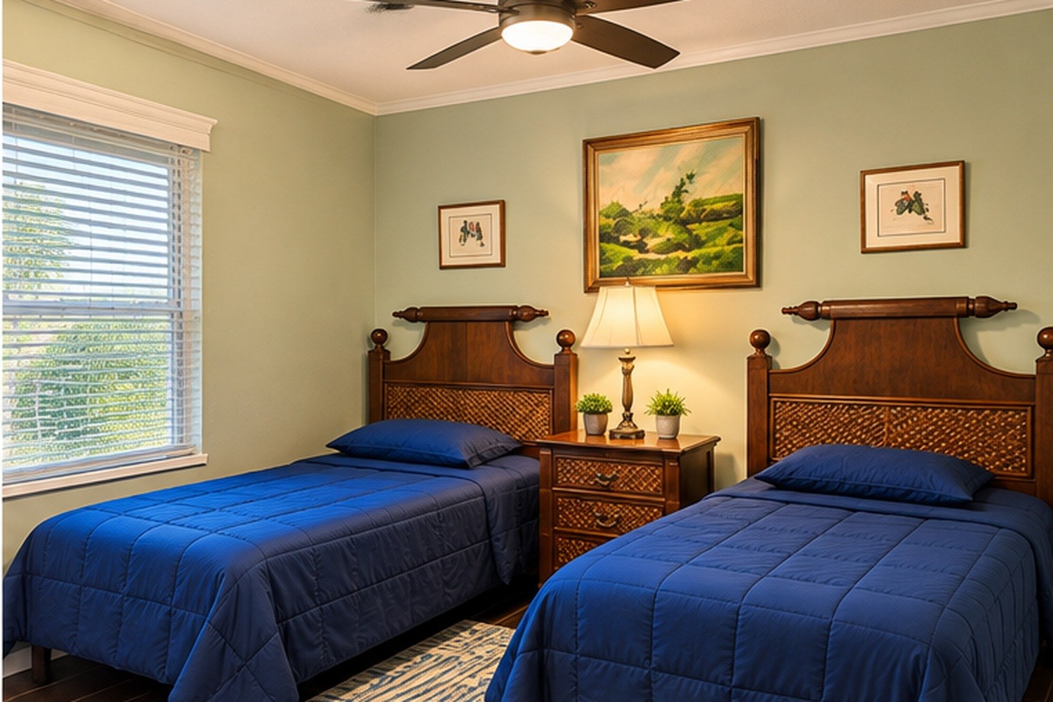 Blue shared bedroom